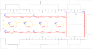 Plano cálculos lumínicos y distribución